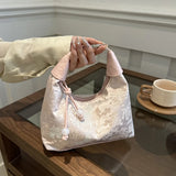 Qfdian Chinese Style Satin Embroidery Bag Women's Summer Crossbody Bag Handbag