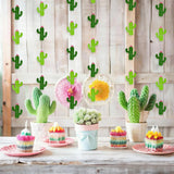 Qfdian  3Pcs Green Cactus Party Paper Banners Decoration Hanging  Fiesta Mexican Tropical Birthday Baby Shower Luau Hawaiian Party Decor