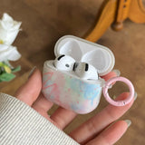 Qfdian  INS Colorful Graffiti Splash-ink Line Case Cover for AirPods 1 2 3 4 Air Pods Pro 2 Wireless Earphone Protective Cases Keyring