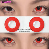 Qfdian 1 Pair Cat Eyes Crazy Lenses Vampire Lenses for Halloween Cosplay Eye Contacts White Lenses Anime Black Colored Lenses