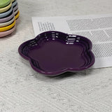 Qfdian Plum Blossom Small Plate 5.5Inches 14cm Rainbow Sauce Plate Flower Shaped Pet Gradual Spike Bone Plate Tableware Ceramic Dishs