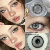 Qfdian 1 Pair Colored Contact Lenses for Eyes Natural Contact Lenses Fashion Lenses Blue Eye Lens Green Lens Gray lens