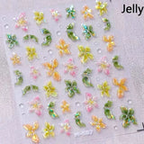 Qfdian Hipster Pure White Flowers Rose Spring Lily Peony Camellia Daisy Jelly Cherry Blossom Magnolia Nail Art Stickers Manicure Decals