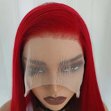 Qfdian Dark Red Wig Silky Straight Synthetic Lace Front Wig Natural Long Burgundy Colored Hair 13X4 Lace Frontal Wigs for Women Party