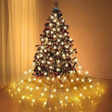 Qfdian  400LEDs Christmas Tree Toppers Lights String Holiday Fairy Waterfall Garland Lighs for Wedding New Year Party Home Party