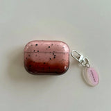 Qfdian Pink Brown Gradient Transparent Splashing Ink Design Soft Cover Case for Airpods 1/2/3/4 Pro 2nd Fashion Simplicity Style Coque