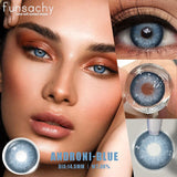 Qfdian 2pcs Blue Color Contact Lenses Natural Contact Lenses for Eyes Beautiful Eyes Lens Cosmetic Pupils Green Colored Lens