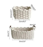 Qfdian  Woven Basket Cotton Rope Storage  Sundries Clothing Cosmetic Organizer Book Toy Desktop Storages Nordic Style Home Decor