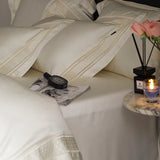 Qfdian 4Pcs Luxury Embroidery 1000TC Lyocell Eucalyptus Fiber Soft Silky Bedding Set Duvet Cover Set Bed Sheet/Fitted Sheet Pillowcases