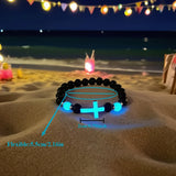 Qfdian  New Stylish Cross Glow-In-The-Dark Bracelet From Europe and America Featuring A Unique Luxurious Design