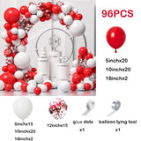 Qfdian  96Pcs Red White Balloon Arch Garland Kit Red Confetti Ballon Set Birthday Party Decoration Wedding Graduation Baby Shower Globos