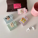 Qfdian Cute cartoon embroidery leather earphone case for apple airpods pro pro2nd 3 pure color summer charing box cover for airpod 1 2
