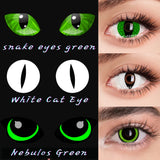 Qfdian 1 Pair Cosplay Contact Lenses for Eyes Halloween Cat Eye Contacts Anime Accessories Snake Eye Lenses Lizard Lenses