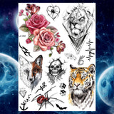 Qfdian  Ankle Flora Cherry Lavender Flash Fake Waterproof Tattoos Temporary Women Arm Chest Tattoo Stickers Body Art Custom Tatoos