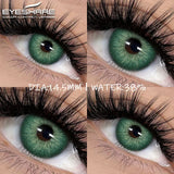 Qfdian Color Contact Lenses for Eyes 2pcs Blue Eye Lenses Green Lenses Beautiful Pupil Yearly Makeup Cosmetic Eye Contact Lens