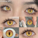 Qfdian  1 Pair Red Cosplay Contact Lenses for Eyes Vampire Black White Lenses for Halloween Eye Makeup Eye Contacts Beauty Lens