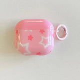 Qfdian  Cute pink stars are suitable for airpods 4th generation noise reduction earphone cover Apple 2/3 third generation