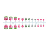 Qfdian  24pcs Colorful Painted Watermelon Fake Toenails Little Fresh Summer Beach Wearable False Toenail Shiny Diamond Press On Toenails