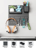 Qfdian Pegboard Combination Wall Organizer Kit and Accessories,Wall Mount Display Peg Board Panel Organizer and Storage for Home Office