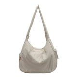 Qfdian Large Oxford Hobos Bags Women Solid Cloth Shoulder Bags Korea Style Canvas Packages Unisex Strong Big Leisure Or Travel Bags
