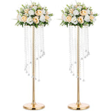 Qfdian  Transparent Acrylic High Vase, 31.5inch Cylindrical Base for Party Table, Chandelier Crystal Decorative Flower Stand, Wedding, Celebration, Home Decoration, Halloween and Christmas Decoration