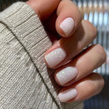 Qfdian 24Pcs Simple French Fake Nail with Gradient White Design Short Square Head False Nails Wearable Finished Manicure Press on Nails