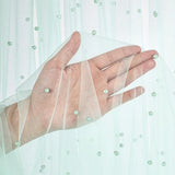 Qfdian White Pearl Tulle Fabric Sheer Mesh Fabric Bridal Veil Wedding Table Decorations for Wedding Sewing DIY Crafts Gowns Crafts