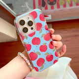 Qfdian INS Korea Fruit Pear Strewberry Phone Case For Iphone 15ProMax 16Pro 13 14 15 16 Pro Max 16ProMax 14Pro Cover Fundas