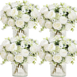 Qfdian 8 Packs Artificial Peonies Flowers Silk Peonies Flowers Fake Peonies Bouquet for Centerpiece Table Wedding Party Home Decor