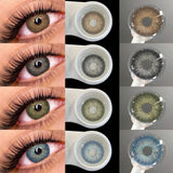 Qfdian  1pair METATRON Color Contact Lenses for Eyes Brown Eye Contacts Gray Pupils Yearly Use Women Cosmetics Color Eye Lens