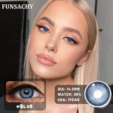 Qfdian  2pcs Blue Color Contact Lenses for Eyes High Quality Brown Natural Lens Green Pupils Korean Soft Lens Cosmetic Yearly