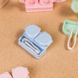 Qfdian Contact Lens Case Blue Pink contact lenses cases Lenses Box Container Travel Portable wholesale 100 pcs Mini Cute