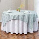 Qfdian  1pcsModern fashion Double Layered Round Tablecloth flower Printed wedding party Tablecloth Dust Anti Slip Table Cover