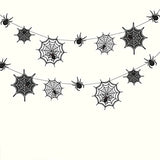 Qfdian  Spider Web Banner Garland Black Halloween Decorations Hanging Cobweb Spiderweb Haunted Mansion for Spooky Birthday Horror Home