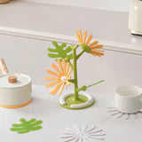 Qfdian  Daisy Heat Insulation mat Table cup pad Table decoration and accessories DIY Home Tableware Coffee Cups Holder table decorations