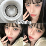 Qfdian  1 Pair Pink Brown Colored Contact Lenses Natural Pupil Lenses Big Eye Cute Makeup Lenses Purple Lenses Korean Style Lens