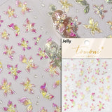 Qfdian Hipster Pure White Flowers Rose Spring Lily Peony Camellia Daisy Jelly Cherry Blossom Magnolia Nail Art Stickers Manicure Decals