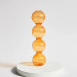 Qfdian Nordic Orange Glass Taper Candle Holder Creative Home Decor Wedding Party Dinner Candlelight Decoration Living Room Candlestick