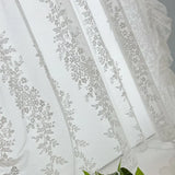 Qfdian  Sheer Curtains for Living Room Luxury Bedroom Tulle Curtains for Window French Lace Small Floral White Gauze Princess Style