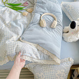 Qfdian  Ins Princess Bedding Set Floral Duvet Cover Set Flat Sheets Set Single Twin Double Size Bed Linen Set Back To School Season