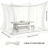 Qfdian  Square Oversized Mosquito Net Suitable for Both Outdoor and Indoor Use with 1 Opening Mesh Curtain for Camping