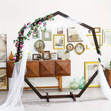 Qfdian  7.4ft Wedding Arch, Used for Indoor and Outdoor Parties, Christmas, Halloween, Wooden Arch Wedding, Rural Farmhouse Theme Deco