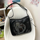 Korean Streetwear Transparent Ita Bags Simple All Match Zipper Bow Women Underarm Bag New Y2k Aesthetic Casual Shoulder Handbags