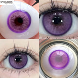 Qfdian  1 Pair Purple Beauty Colored contact lenses For Eyes Halloween Makeup Lens Pupils Fashion Big Eye Lenses Myopia Lenses