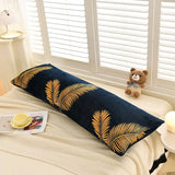 Qfdian  1PCS new milk fleece printed long throw pillow couple household double long pillow waist pillow