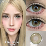 Qfdian  Contact Lenses Beauty Eyes Color Lenses Makeup Natural Black Lens Cosmetics Gray Eye Lenses Makeup Green Beauty Colorcon