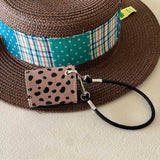 Qfdian Luxury leather leopard print earphone bag case for airpods 1 2 3 4 pro 2 protection cover with bracelet fall prevention couple