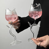 Qfdian  Romantic Rose-Shaped Glass Wine Glasses Drinkware Home Kitchen Bar Party Cocktail Glasses Decorative Beverage Cup Tableware Gift