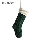 Qfdian  Red Green Christmas Stockings Large Size Knitted Xmas Stocking Christmas Party Decoration New Year Fireplace Hanging Stockings