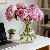 Qfdian  European Style Simple Transparent Glass Vase Hydroponic Flower Vase Dining Table Decoration Nordic Living Room Home Decoration